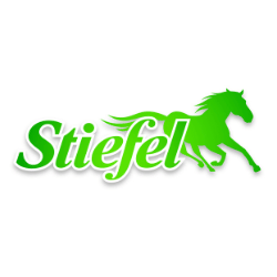 Grünes Logo mit dem Namen "Stiefel" und einem stilisierten Pferd.